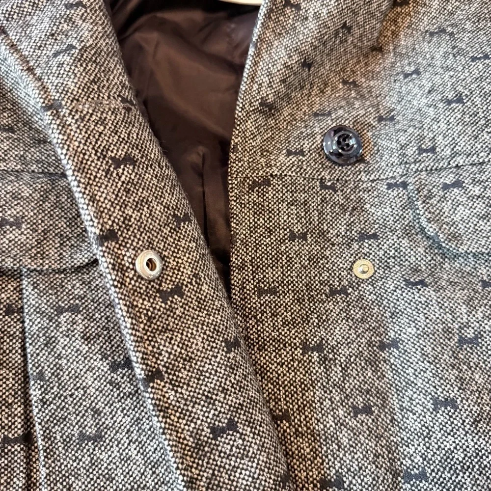 Y2K inspired OshKosh girls size 5 tweed wool blend pea coat with bows and hood